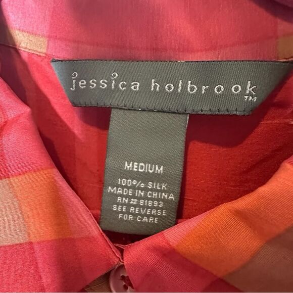 Jessica Holbrook 3 piece set size medium. 100% silk in dark pink. Vibrant, work - Picture 2 of 14